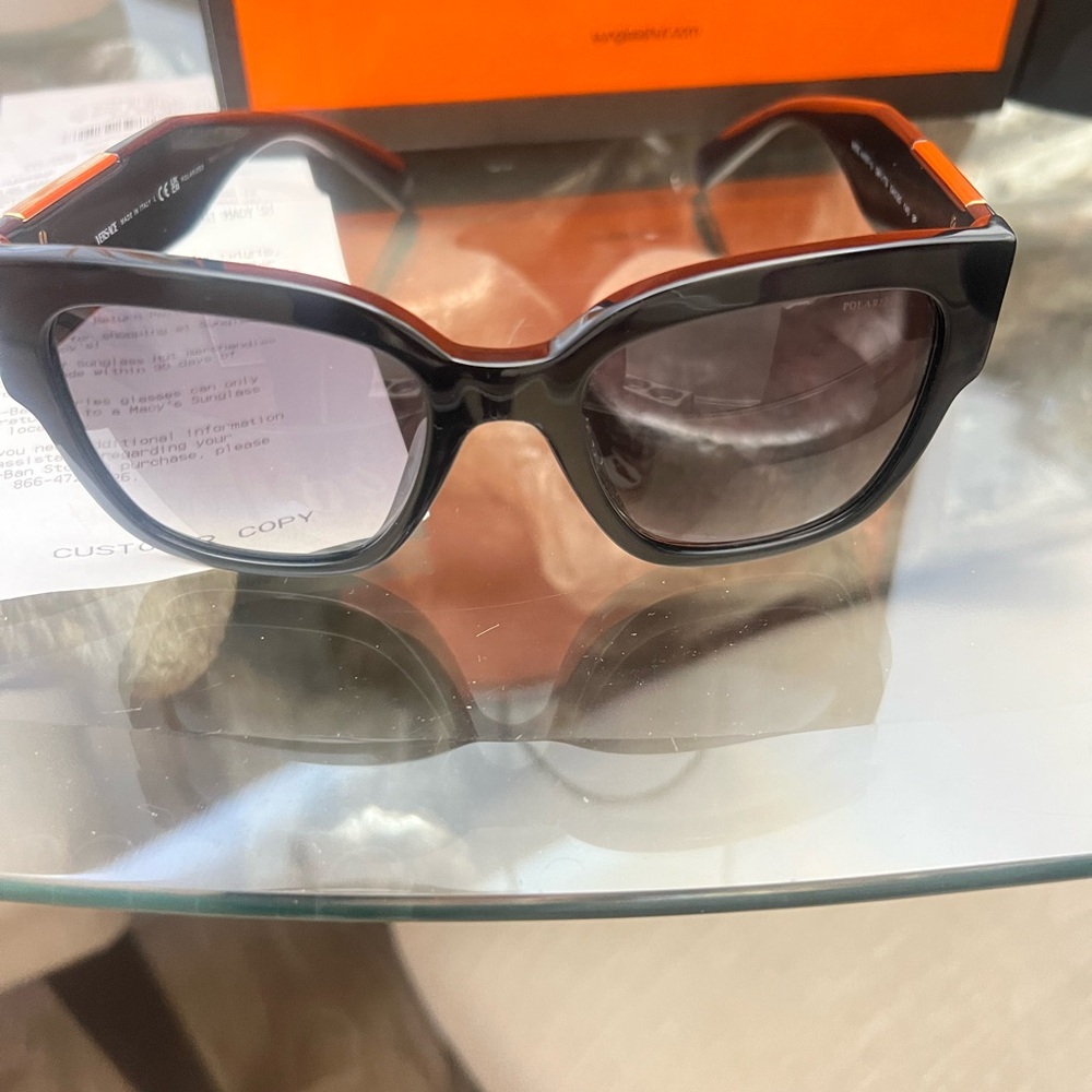 Versace Black Sunglasses w/ gold Versace emblem  NWT given as a gift authentic